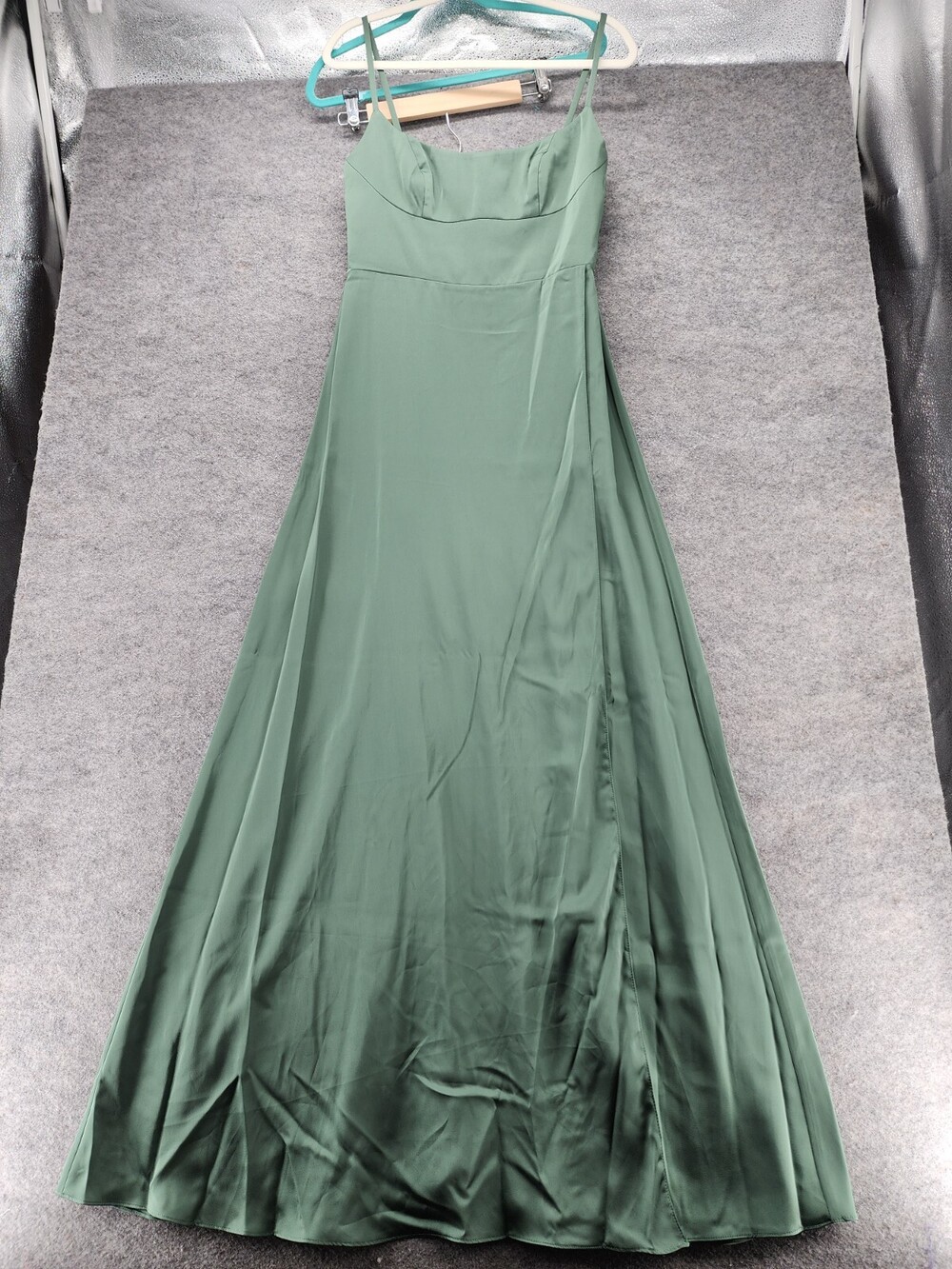 Azazie x Kendall + Kylie Dress Womens A8 Green Sleeveless Sheath Side Slit